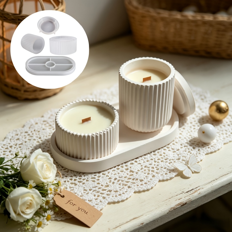 Candle Making Kit Wholesale - silicone mold set, 4 striped storage