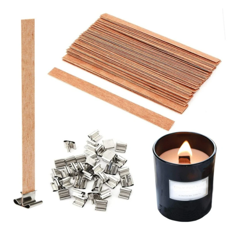 Candle Making Kit Beeswax - 30pcs High Quality Wooden Candle Wick