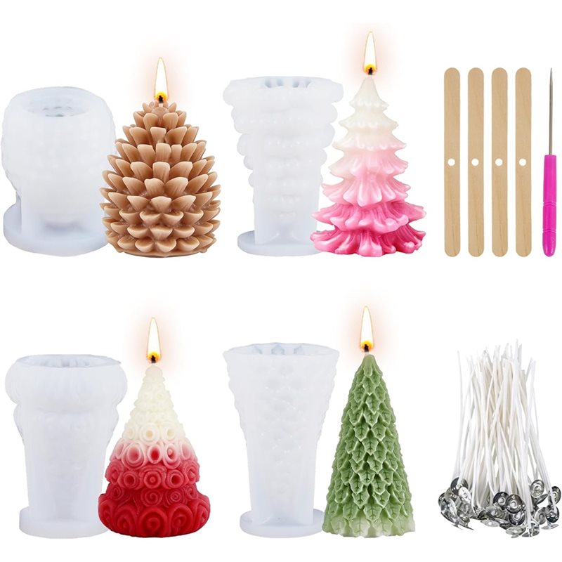 Xmas Candle Making - Christmas Silicone Molds Christmas Tree Pine