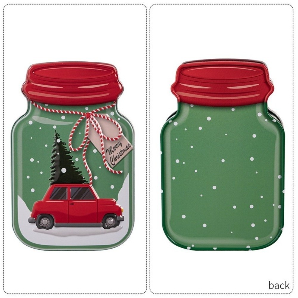 Tin Container Lid - Metal Christmas Tin Box with Lid
