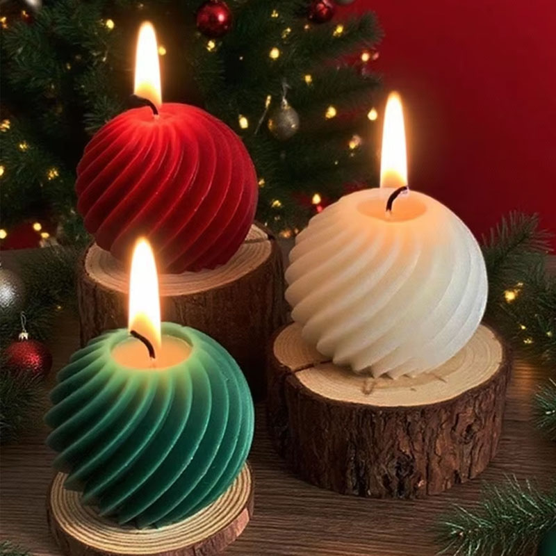 Spiral stripe Ball Silicone Ca - Xmas Candle Making recension och pris