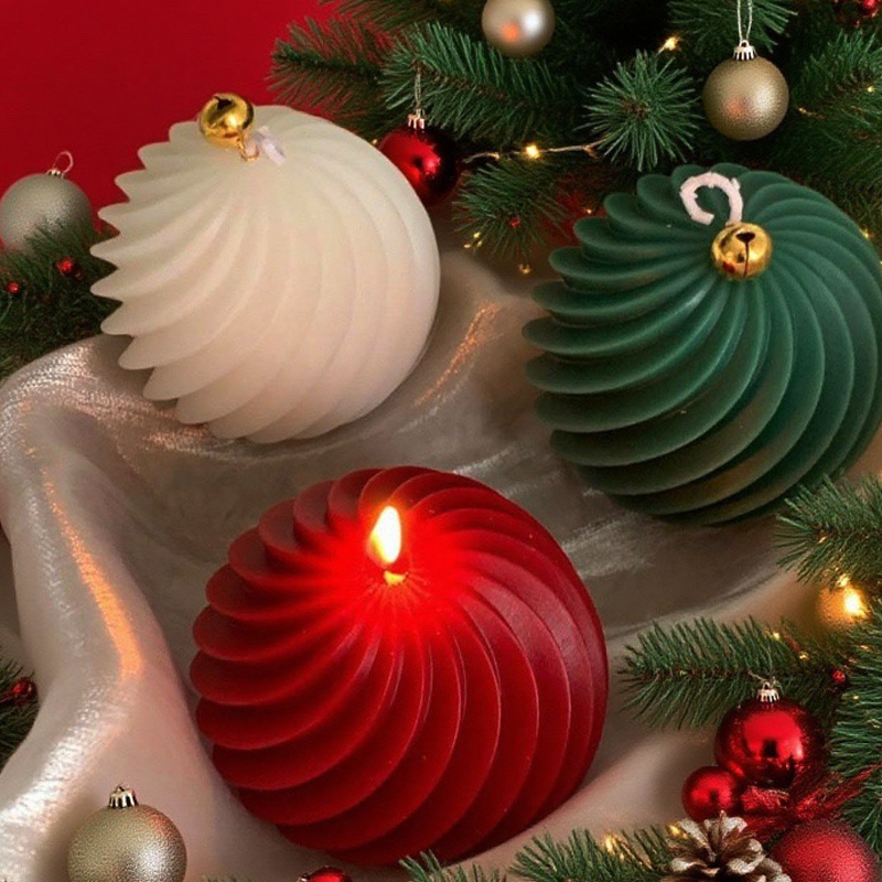 Spiral stripe Ball Silicone Ca - Xmas Candle Making recension och pris