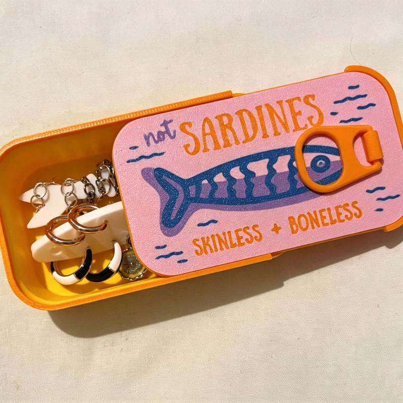 Sardine Tin Jewelry Box 3D Pri - Tin Container Lid recension och pris