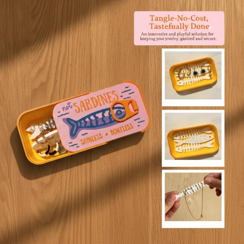 Sardine Tin Jewelry Box 3D Pri - Tin Container Lid recension och pris