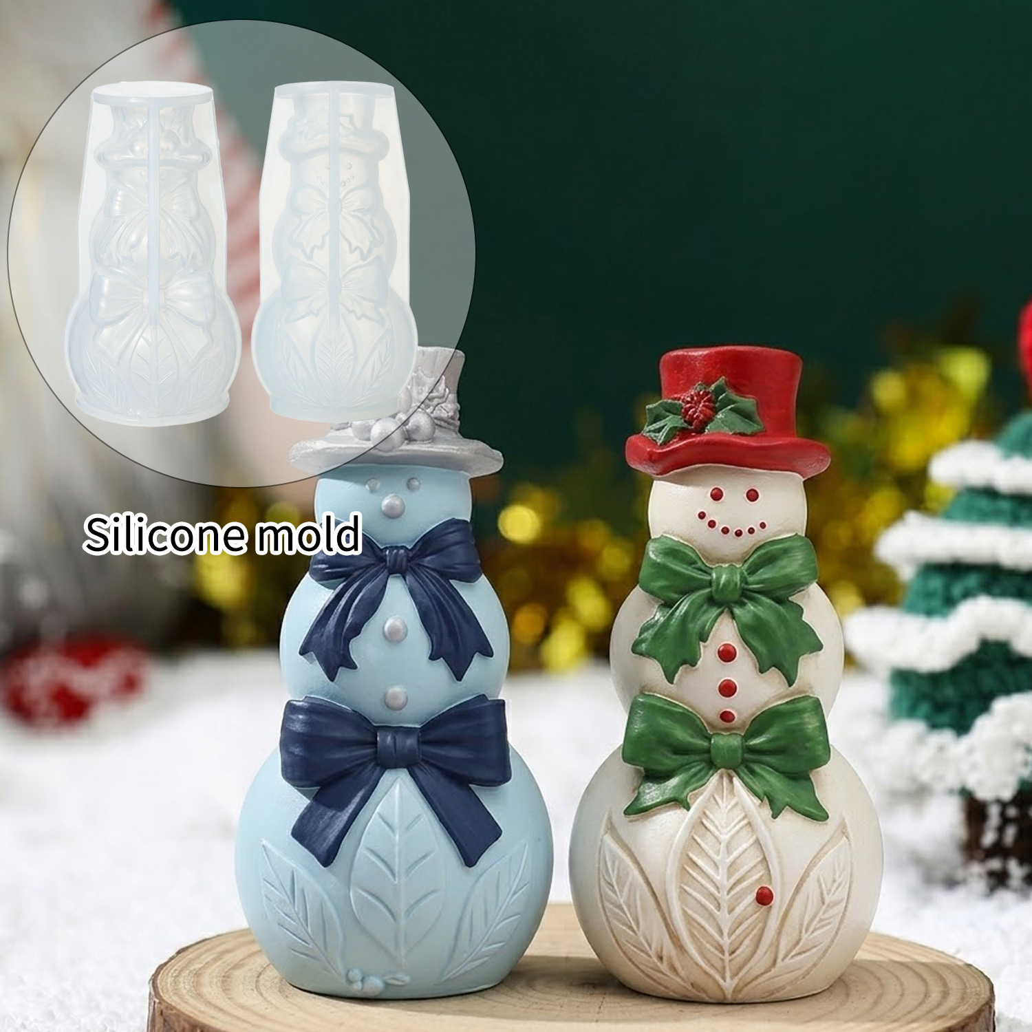 3D Bow Snowman Silicone Mold C - Xmas Candle Making recension och pris