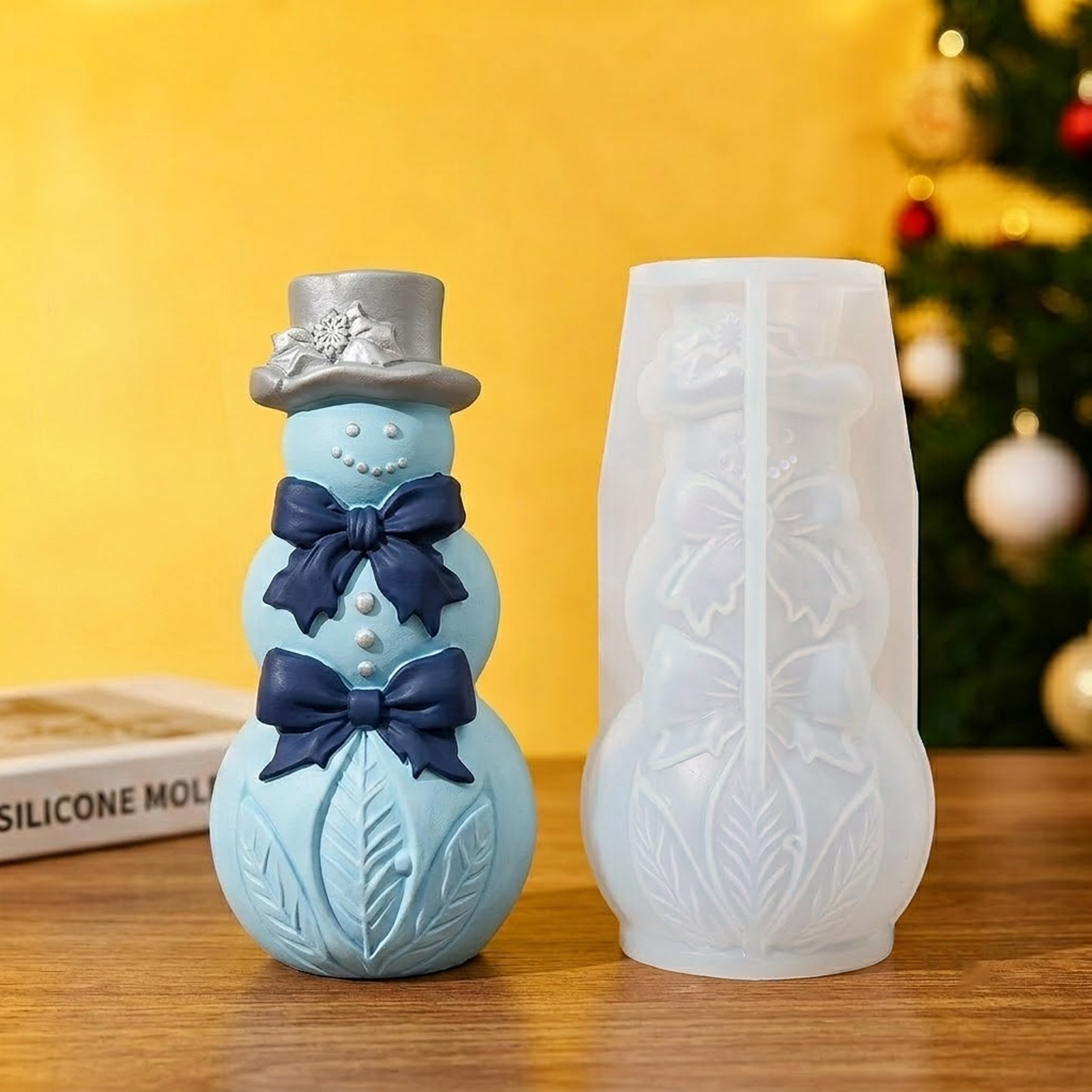 3D Bow Snowman Silicone Mold C - Xmas Candle Making recension och pris