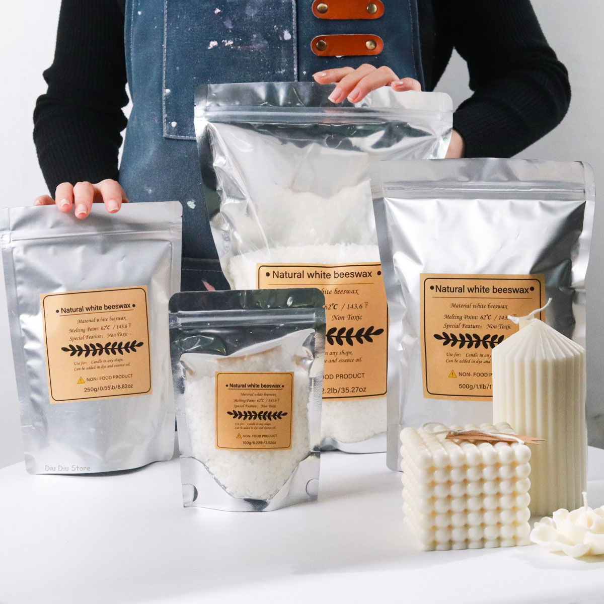 White Beeswax Pure Natural Gra - Candle Making Kit Beeswax recension och pris