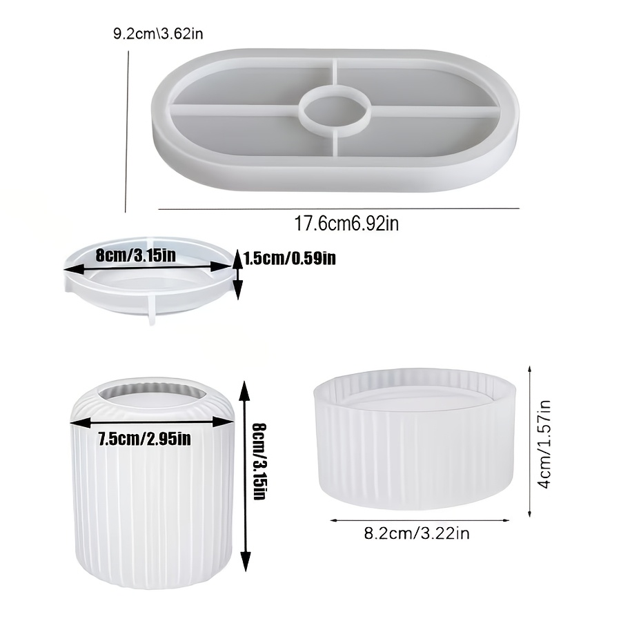 silicone mold set, 4 striped s - Candle Making Kit Wholesale recension och pris