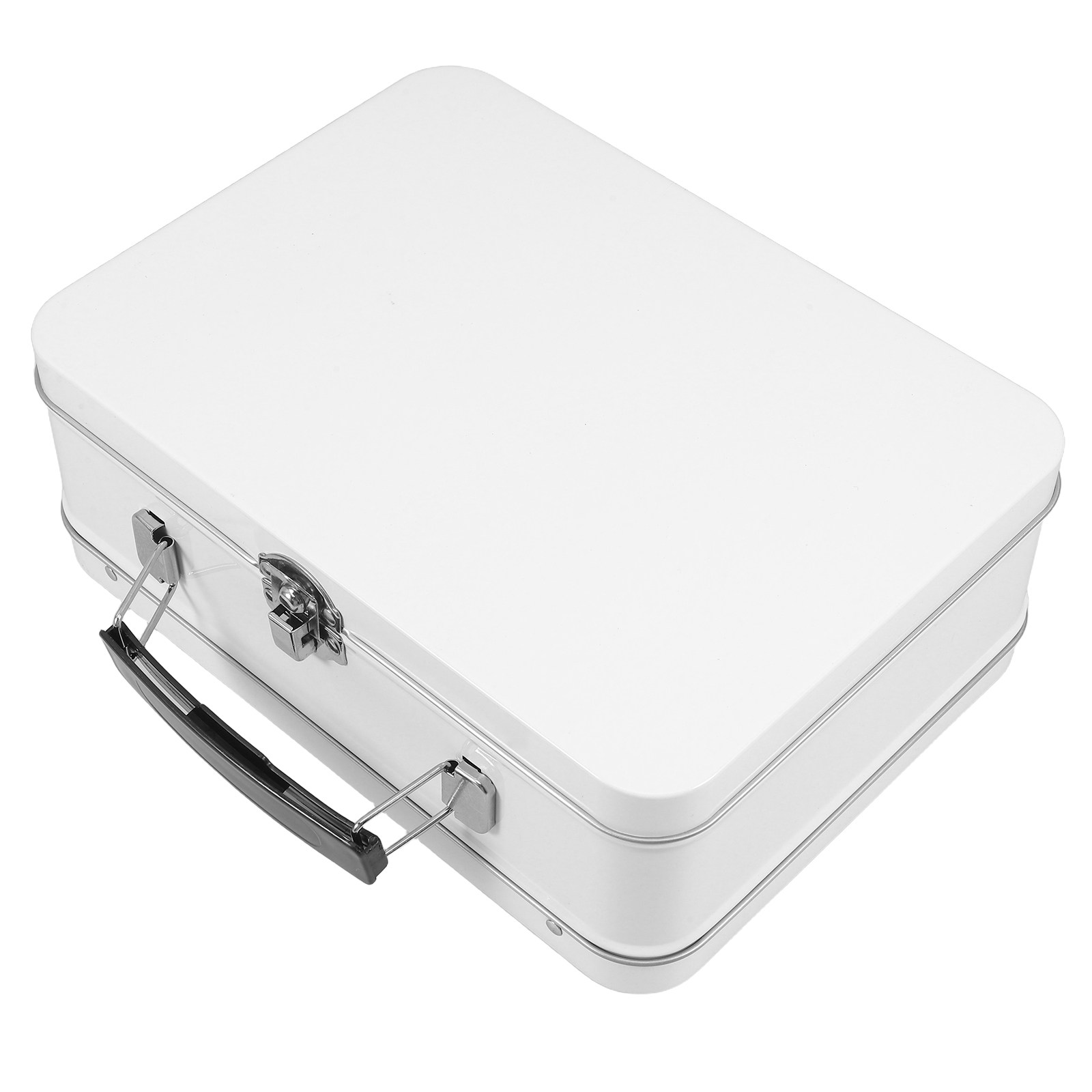 Tin Lunch Box Retro Metal Lock - Tin Container Lid recension och pris