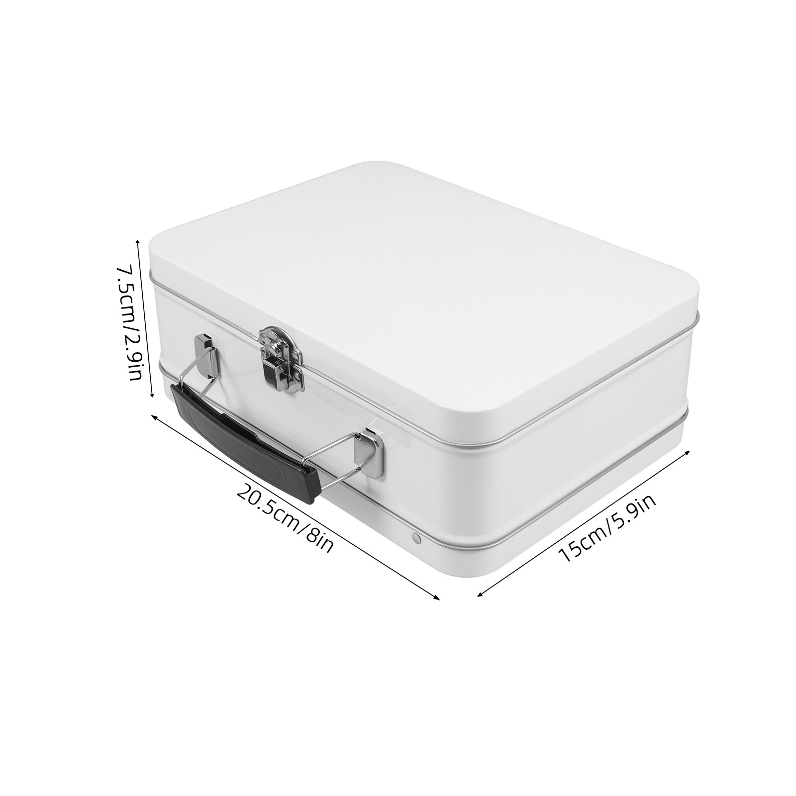 Tin Lunch Box Retro Metal Lock - Tin Container Lid recension och pris