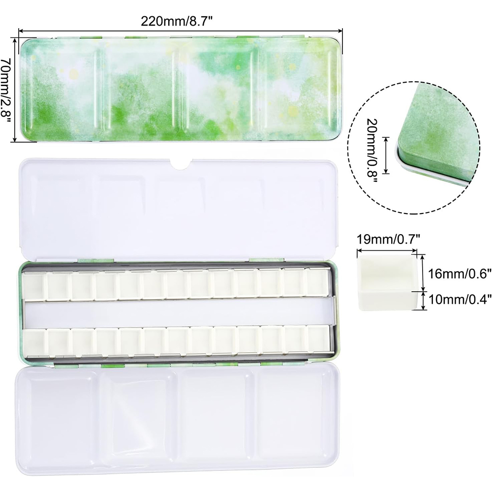 Empty Watercolor Palette, Meta - Tin Container Lid recension och pris