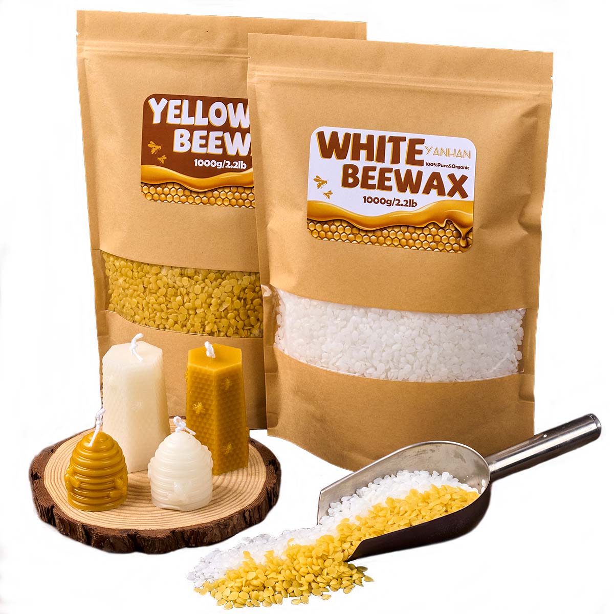 1000g Pure Natural Granular Wh - Candle Making Kit Beeswax recension och pris