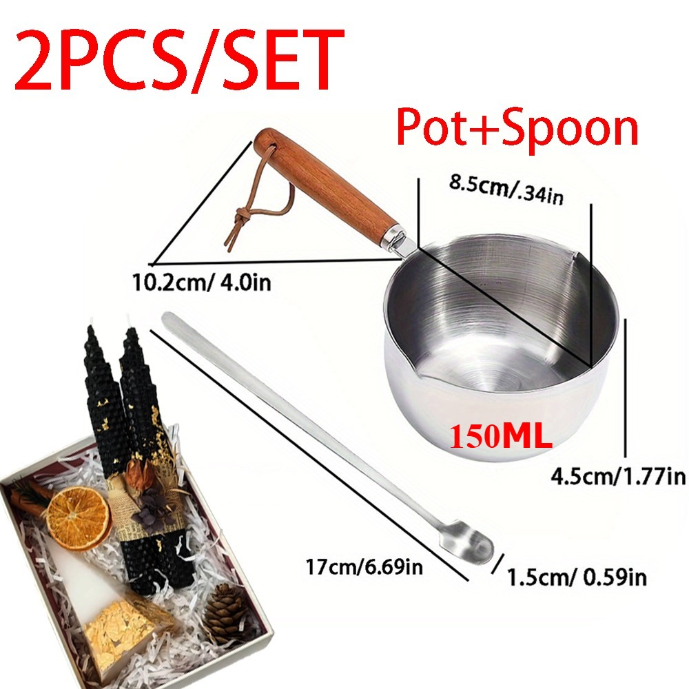2PCS/SET Wood Handle Wax Melti - Candle Making Kit Wholesale recension och pris