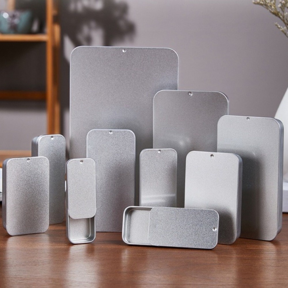 Multi Size Sliding Lid Tin Box - Tin Container Lid recension och pris