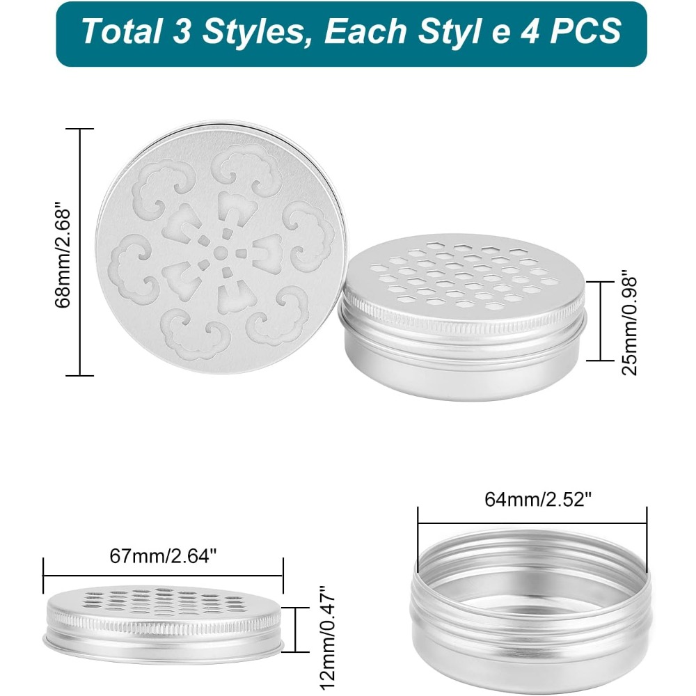 2 Ounce Aluminium Tins 12pcs 3 - Tin Container Lid recension och pris