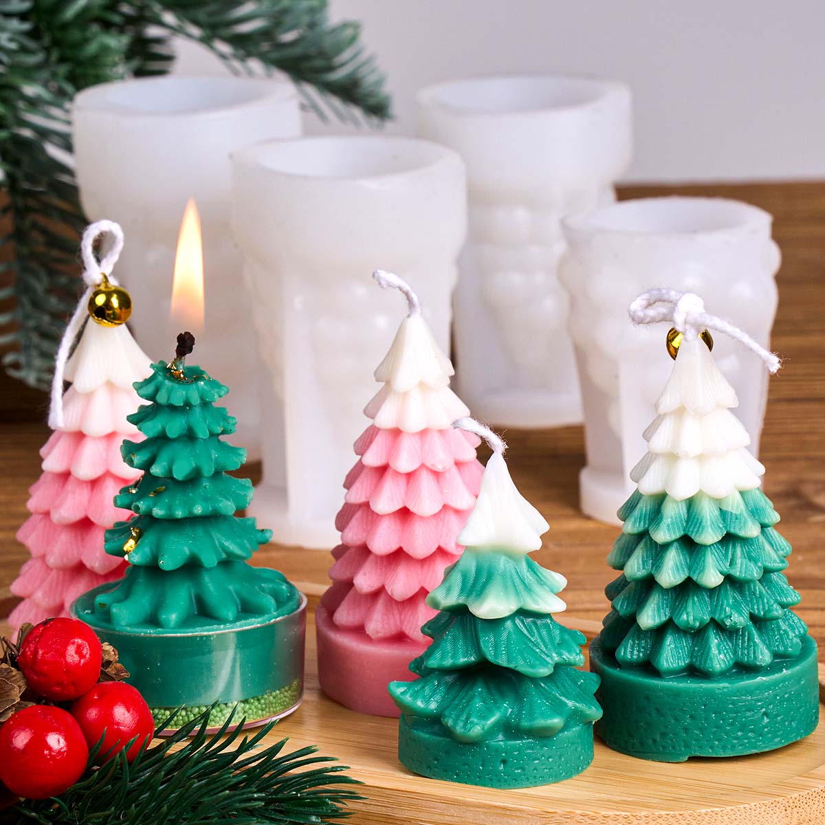 3D Christmas Tree Silicone Can - Xmas Candle Making recension och pris